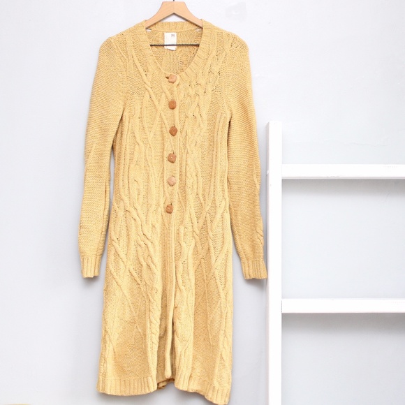 Anthropologie Sweaters - ANTHROPOLOGIE Far Away From Close Coiled Cable Knit Duster Cardigan Sweater